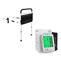 Vaunn Medical Adjustable Bed Safety Rail and Automatic Blood Pressure Monitor Bundle