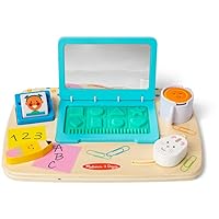 Melissa & Doug Wooden Work & Play Desktop Activity Board Infant and Toddler Sensory Toy - FSC-Certified Materials