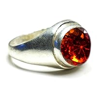 Choose Your Color 5 Carat Natural Round Gemstones Sterling Silver Handmade Bold Ring Size US 4-13