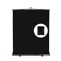 【Easy Set Up】 RAUBAY 59.8 x 78.7in Collapsible Black Backdrop Screen Portable Retractable Panel Photo Background with Stand for Video Conference, Photographic Studio, Streaming