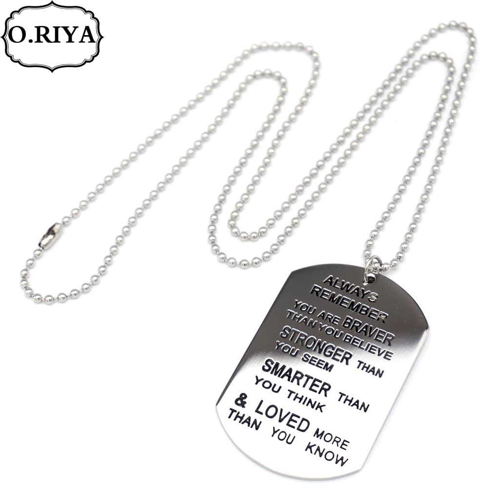 O.RIYA Always Remember You Are Braver Than You Believe Jewelry Necklace/Keyring