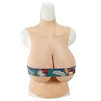 Half Body Breastplate Realistic Silicone Breast Form G/H/K Cup Fake Boob for Crossdressers Drag Queen Transgender