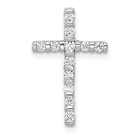 14k White Gold Lab Grown Diamond SI1 SI2 G H I Religious Faith Cross Pendant Necklace Jewelry for Women