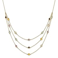 14k Gold Smoky Quartz White Quartz Bt Ci Am 3 strand Necklace 17 Inch Jewelry for Women