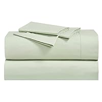Royal Hotel Bedding Abripedic Crispy Percale Pillowcases, 300-Thread-Count, 2PC Solid Pillow Cases Set, 100% Cotton, Standard, Celery