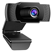 1080P Webcam with Microphone, USB HD Computer Web Camera, Noise-Cancelling Mics, Auto Light Correction, Wide Angle Web Cam for PC Zoom/Video Calling/Gaming/Conferencing