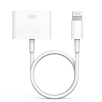Lightning to 30 Pin Adapter, Apple MFi Certified No Audio 8 Pin Male to 30 Pin Female Connector Converter with iPhone Lightning Charger Cable and Data Transfer Compatible iPhone 14 13 12 11 Xs X 8 7 6