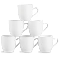 ONEMORE Coffee Mugs Set of 6, 16 oz Ceramic Mug with Handle for Tea Cocoa Milk Juice Latte Cappuccino, Large Speckled Coffee Cups for Men Women Home or Office Use Dishwasher & Microwave Safe, White