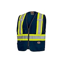 Safety Vest for Men – Hi Vis Reflective Solid Neon, 8 Pockets, Zipper, Adjustable for Construction, Traffic, Survey Work – Multiple Colors
