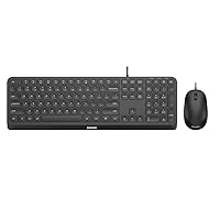 Philips SPT6207B Wired USB Keyboard- Mouse Combo, Reduced Click Sound, Optical Tracking, Multimedia Shortcuts, Plug and Play PC/Laptop