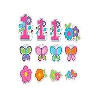 Flowers and Butterflies Girl s 1st Birthday Party Value Pack Cutouts, 12 Pieces, Made from Paper, Pink, 7