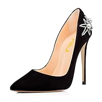 FSJ Women Suede Sexy Pointed Toe Pumps 12 cm High Heels Stilettos Party Prom Daily Classic Office Lady Work Shoes Size 4-15 US
