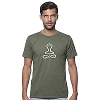 Men's White Minimalist Lotus Pose Yoga Tee Shirt - Made in USA