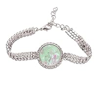 Girl Flowers Dandelion Wings Tennis Chain Anklet Bracelet Diamond Jewelry