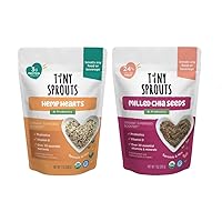 Tiny Sprouts Organic Milled Chia Seed and Hemp Hearts Bundle + Full Serving Probiotic + Vitamin D3 I Superseed Booster for Babies (7 oz x 2 Pack)