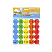 250 Piece yard sale pricing stickers - Case of 96