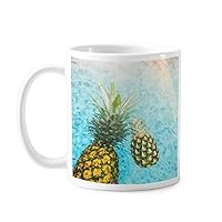 PineFruit Red Fruits Picture Blue Water Mug Pottery Ceramic Coffee Porcelain Cup Tableware