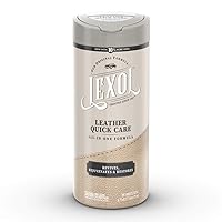 Lexol All Leather Quick Care All-in-One Formula, Best Leather Cleaner and Conditioner, for Use on Leather Apparel, Furniture, Auto Interiors, Shoes, Bags, 28-Count Sheet Wipes,E301500100 , white
