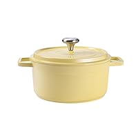 Ceramic enamel pot, household gas cooker, casserole, soup pot, stew cup, non-stick pot, cast iron pot, boiling pot, milk pot Yellow