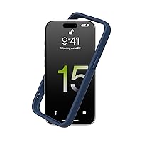 RhinoShield Bumper Case Compatible with [iPhone 15 Plus] | CrashGuard - Shock Absorbent Slim Design Protective Cover 3.5M / 11ft Drop Protection - Navy Blue