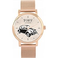Mens Watch Gift for Fans of Black Beige Classic Car 42mm