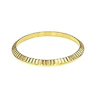 Ewatchparts FLUTED BEZEL COMPATIBLE WITH 34MM ROLEX DATE 14K REAL GOLD 1500 1503 1505 5501 5700 15203