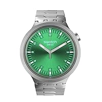 Swatch Unisex Dress Green Stainless Steel Quartz Big Bold Irony Forest FACE