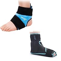 NEWGO Bundle of Ankle Cold Pack Wrap and Foot Ice Pack Wrap