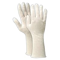 MAGID TouchMaster Ambidextrous Cotton Inspection Gloves, 12 Pairs, Size 9/Large, 14” Length, White, 13-651-14-COT