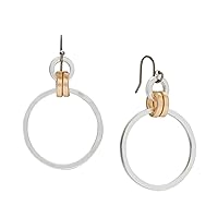 Knotted Link Drop Earring, Two Tone, One Size