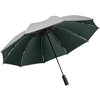 Meichoon Windproof Reverse Umbrella 99% UV Protection Compact upside down Inverted Foldable Automatic Open and Close Reflective Safety Strip for Rain Car Travel