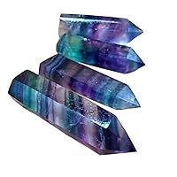 Rainbow Fluorite Crystal Tower Point Natural Fluorite Quartz Crystal Wand Point Hexagonal Prism Stone for Home Fashion in Practical