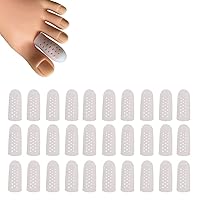 30 Pieces Breathable Toe Caps, Toe Protector, Silicone Toe Covers Toe Sleeves with Holes, Protect Toe from Rubbing, Ingrown Toenails, Corns, Blisters and Other Painful Toe Problems