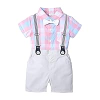 IMEKIS Baby Boys Gentleman Outfit Bowtie Dress Romper Suspenders Shorts Easter Wedding Birthday Suits