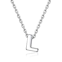 Silvora Initial Necklaces for Women-925 Sterling Silver Dainty Tiny Letter Necklace Personalized Initial Pendant Necklace for Girls
