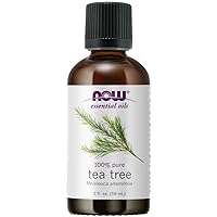 NOW Essential Oils, Tea Tree Oil, Cleansing Aromatherapy Scent, Steam Distilled, 100% Pure, Vegan, Child Resistant Cap, 2-Ounce