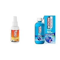 Antiseptic First Aid Spray and Sore Throat Gargle Bundle with Povidone-Iodine 5% Spray, 3 FL OZ and 0.5% Gargle, 8 FL OZ