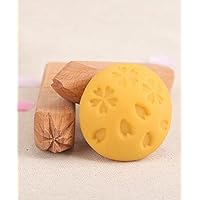 1 Piece Wooden Tool Handwork Tool Wooden Cherry Heart Shape Bar for Baking, Dessert, DIY Soap, Wagashi,Moon Cake,Candy, Biscuit,Clay (Stlye F)