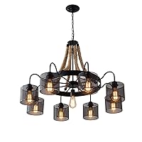 CHCDP American Retro Living Room Dining Room Wrought Iron Chandelier Loft iIndustrial Style Clothing Store Internet Wrought Iron Lamp