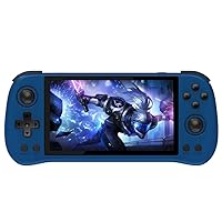 X55 Handheld Game Console with 5.5-Inch IPS Screen,HDMI Output RK3566 CPU, 4000mAh Battery Retro Portable Game Console for Kids and Adults（Blue）