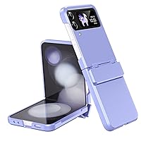 Flip Holster Phone Case Compatible with Samsung Galaxy Z Flip 4 with Hinge+Screen Protector+Kickstand,Rugged Shockproof 360 Full Protective Phone Cover Compatible with Z Flip 4 (Color : Purple)