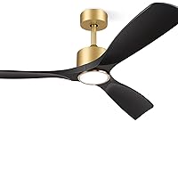 Ceiling Fans with Lights, Ceiling Fans with Lights and Remote Control, 52 inch Ceiling Fan with Light, Outdoor Ceiling Fans for Patios 3 Blade Bedroom Living Room-Matte Black and Gold