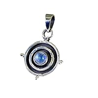 RIYO Graceful 925 Sterling Silver Genuine Rainbow Moonstone Pendant for Girl's