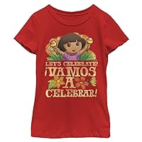 Nickelodeon Dora The Explorer Cinco De Mayo Girls Short Sleeve Tee Shirt