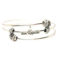 Bon Appetit Expandable Wire Triple Style Bangle Bracelet, 2.5