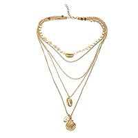 Yowablo Necklace Women's Jewellery Gift Vintage Metal Beads Shaped Beads Multilayer