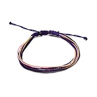 Multicolored Multi Strand String Waterproof Adjustable Pull Tie Bracelet - Unisex Fashion Handmade Jewelry Boho Accessories