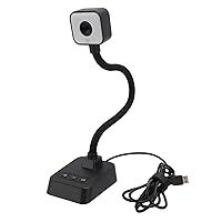USB Document Camera, 13MP Ultra HD USB Webcam for Classroom Built in Microphone & Adjustable LED Light, Wide Angle Flexible Adjustable Auto Focus LED Webcam Document Camera