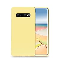 Silicone Case Compatible with Galaxy S10 4G Case 6.1 inches, Microfiber Cloth Lining Full Body Gel Rubber Cover (Yellow)