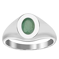 Natural Emerald 0.60 Ctw 925 Sterling Silver Statement Ring Anxiety Ring